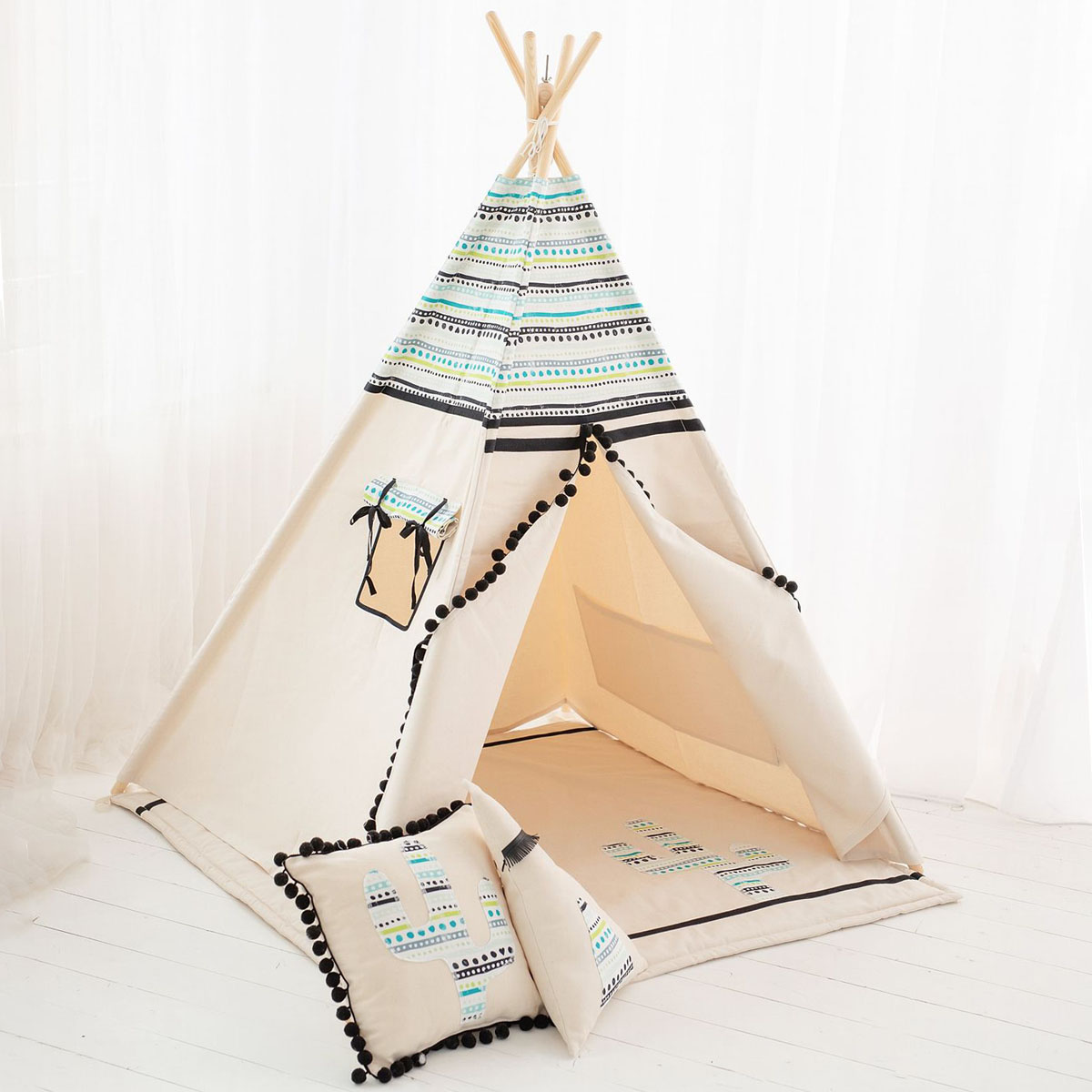 Tipi pyramide pour enfant jaune